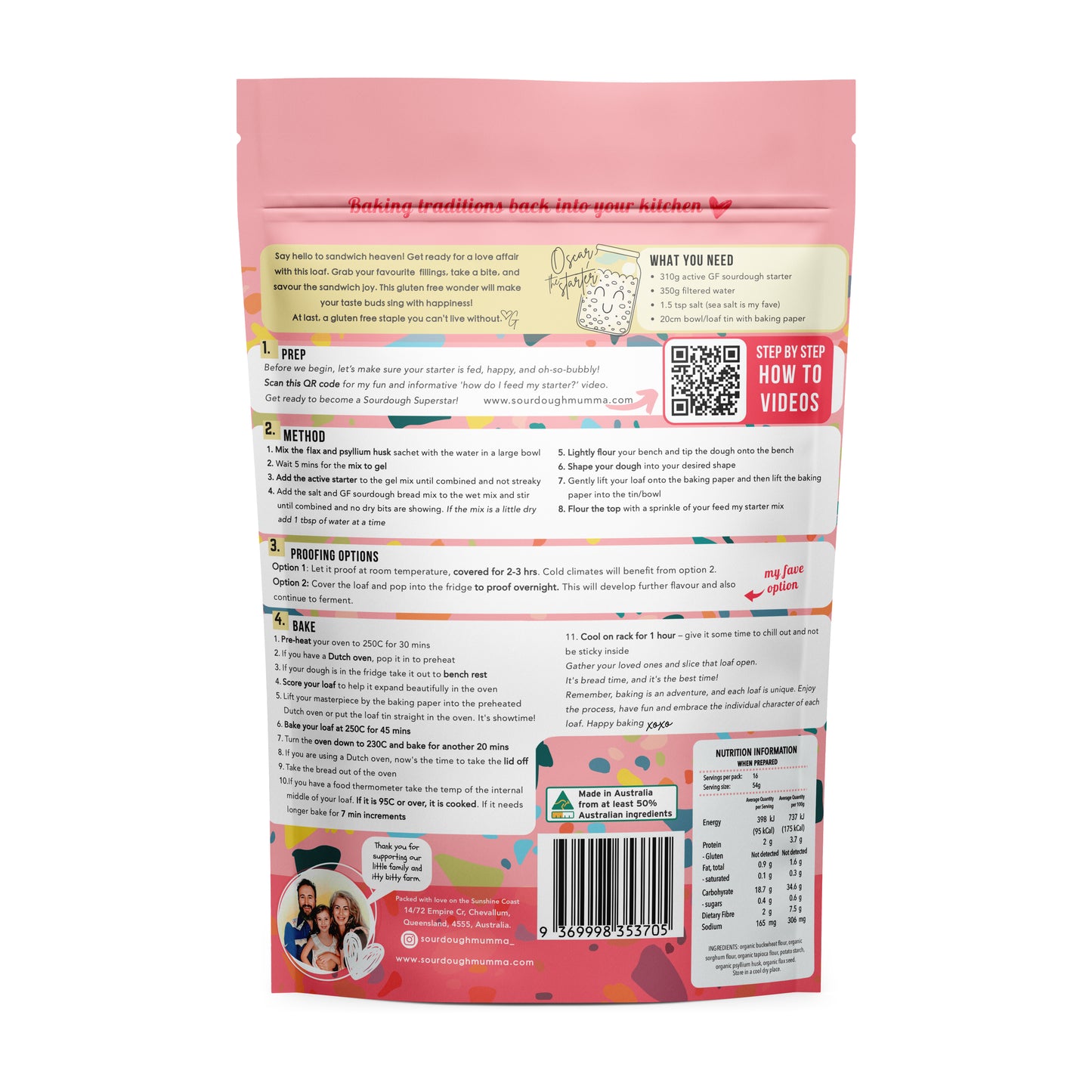 Gluten Free Organic Sourdough Bread Mix 315g