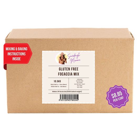 Gluten Free Focaccia Bulk Mix 10.5k (38 Loaves $8.85 per loaf)